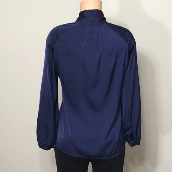 Midnight blue silky blouse. NWOT - Picture 5 of 8